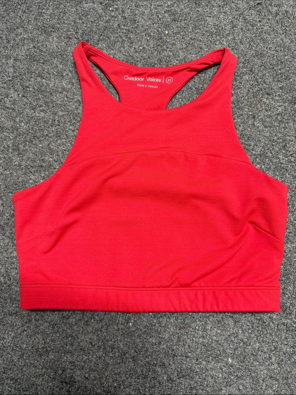 Outdoor Voices Bright Red High-Neck Racerback Sports Bra